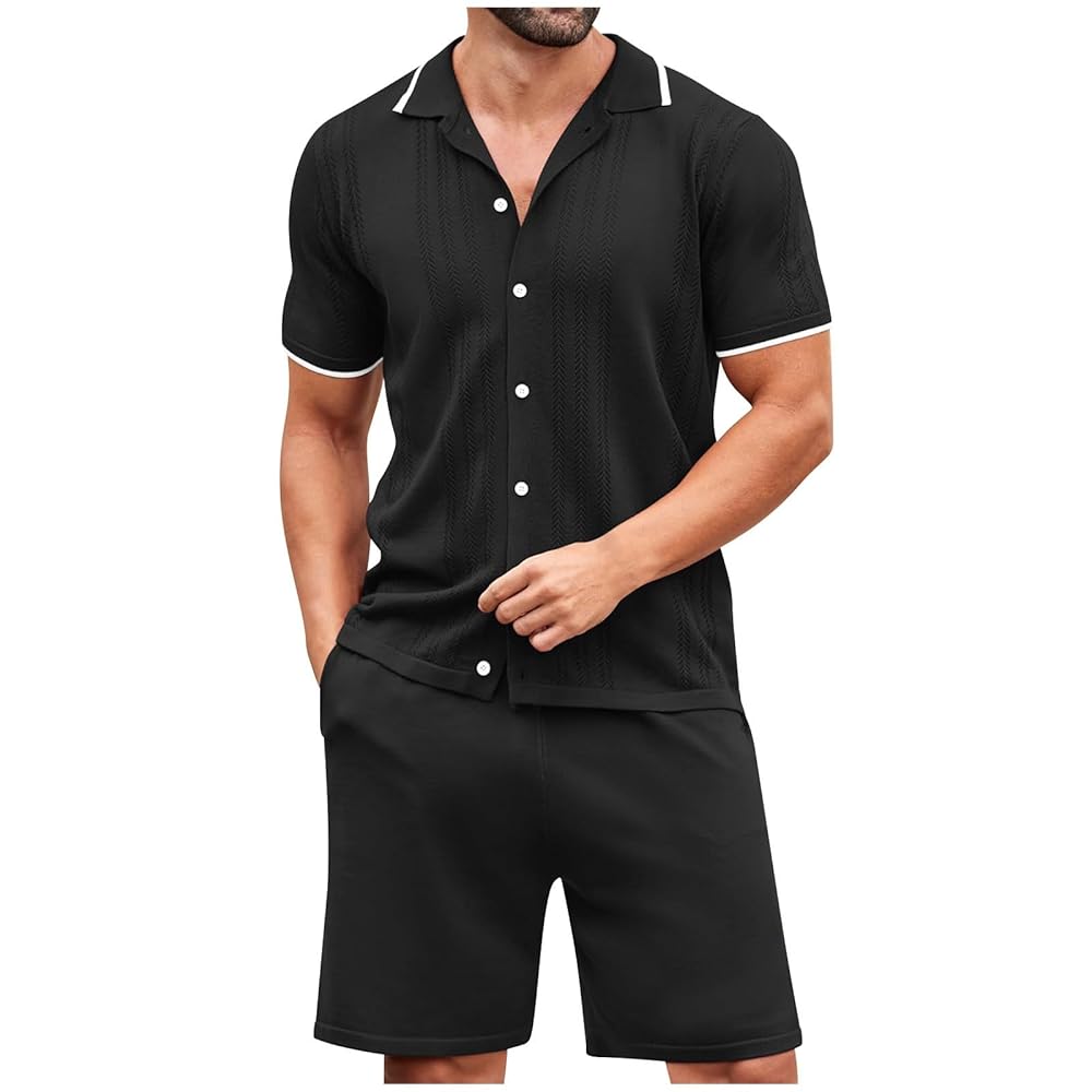 Amazon.com: Men's Shirt and Shorts Set Fashion Summer 2